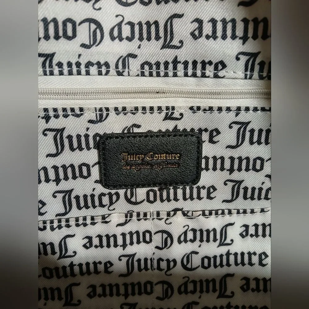 Juicy Couture Womens Backpack Black Mutli Color Lettering With Gold‎ Tones